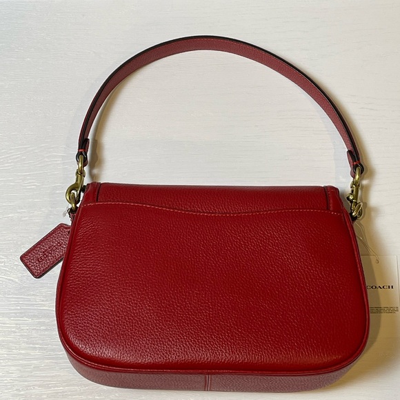 Coach Legacy Ruby Red Shoulder Bag with Brass Hardware - Picture 4 of 15